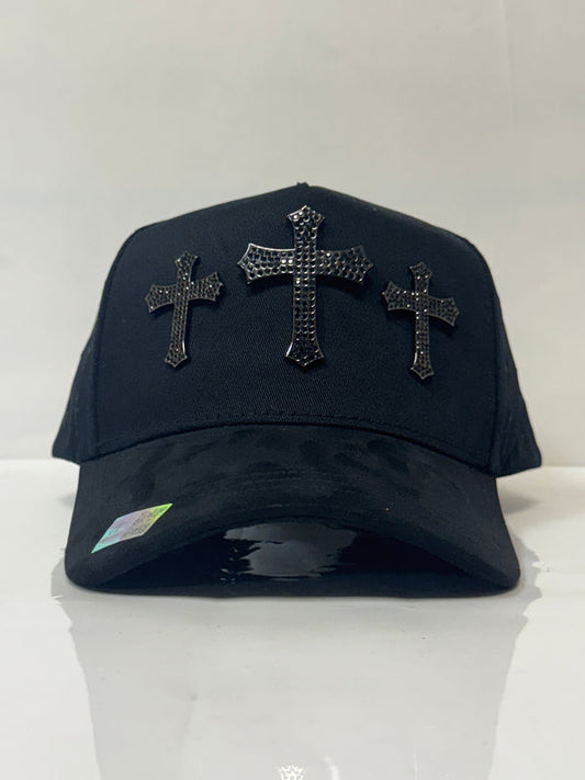 GORRA 3 CRUCES ALL BLAKC