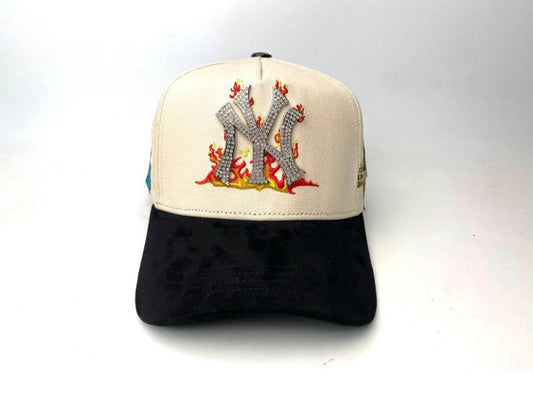 GORRA NY CRYSTALS BEIGE